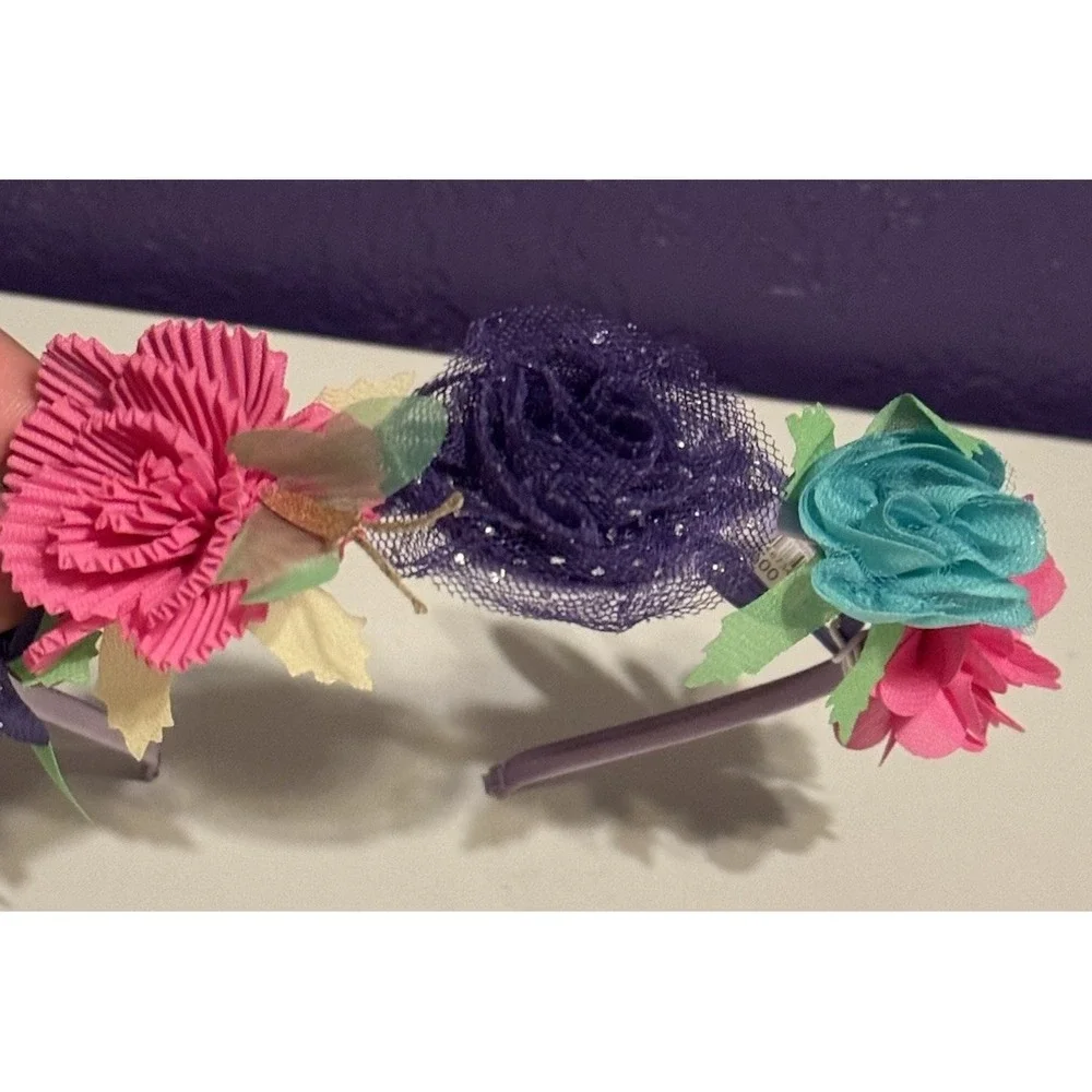 Disney Parks Encanto Ears Mirabel Flower Headband Hair Set Camp Collab Rare